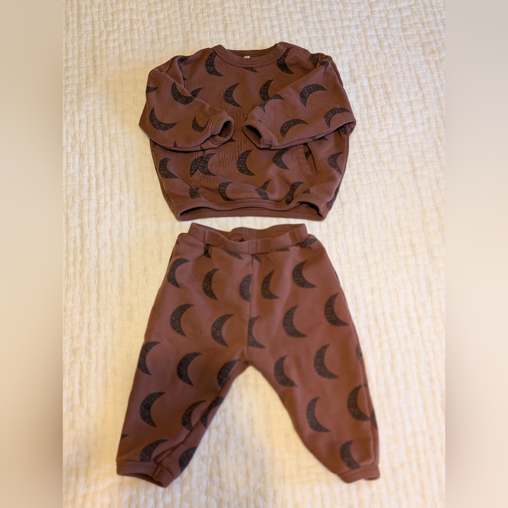 Rylee + Cru Rust Brown Baby Sweater & Pants Set